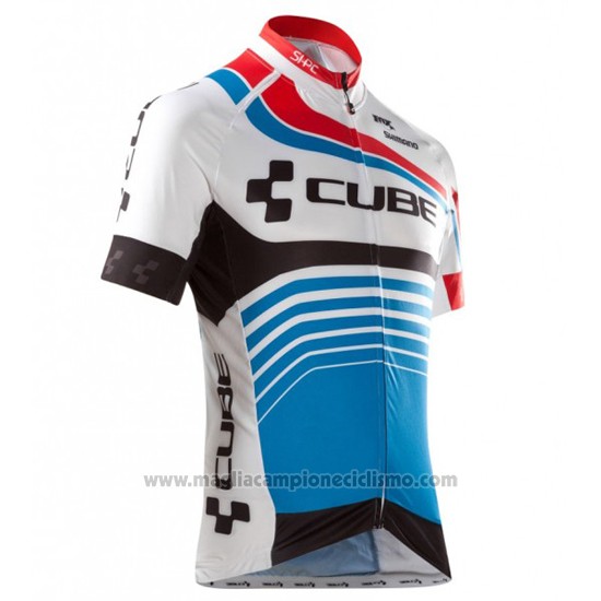 2016 Abbigliamento Ciclismo Cube Blu e Bianco Manica Corta e Salopette
